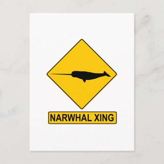 Narwhal X-ing Sign Postkarte (Vorderseite)