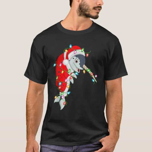 Narwhal Xmas Lighting Santa Costume Narwhal Christ T-Shirt (Vorderseite)