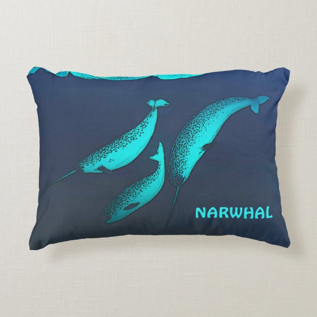 Narwhal Zierkissen (Vorderseite)