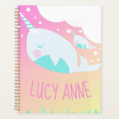 Narwhale Ombre Baby Shower Pastel Planer (Vorderseite)
