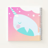 Narwhale Ombre Pastel Rainbow Handwriting Notizblock (Rückseite)