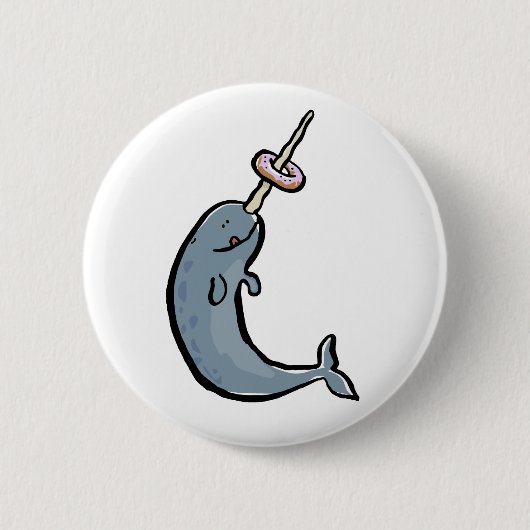 narwhale und Krapfen Button (Vorderseite)