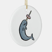 narwhale und Krapfen Keramikornament (Rechts)