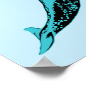 Narwhall Blue Wall Art Poster Print (Ecke)