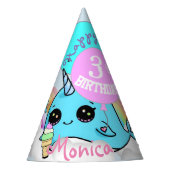 Narwhall und Meerjungfrau-Gastgeschenk-Hut Partyhütchen (Vorderseite)