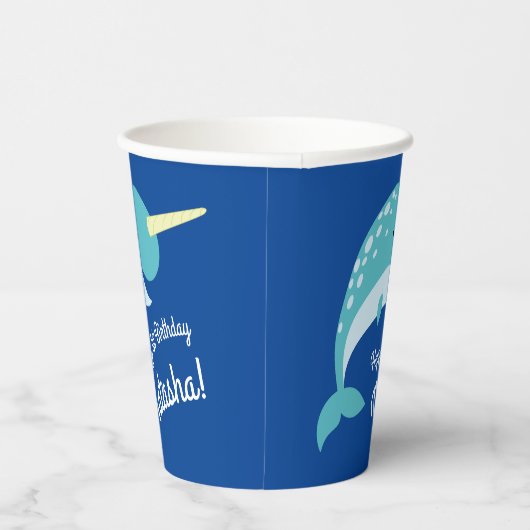 Narwhals Birthday Party Pappbecher (Rechts)