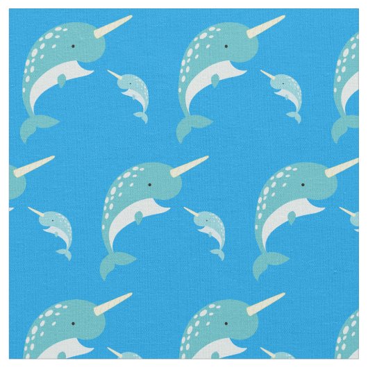 Narwhals Niedlich Cartoon Kinder Stoff (Nahaufnahme)
