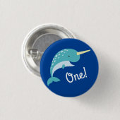 Narwhals Ocean Kid's Geburtstagsparty Button (Vorne & Hinten)