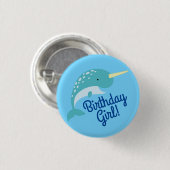 Narwhals Ocean Kid's Geburtstagsparty Button (Vorne & Hinten)