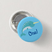 Narwhals Ocean Niedlich 1. Geburtstag Party Thema Button (Vorne & Hinten)