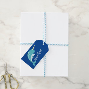 Narwhals Ocean Niedlich 1. Geburtstag Party Thema Geschenkanhänger