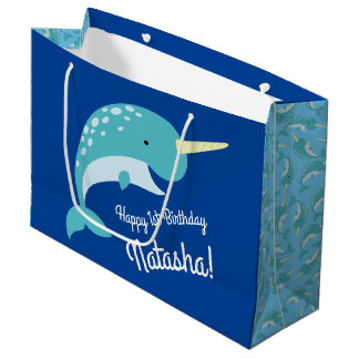 Narwhals Ocean Niedlich 1. Geburtstag Party Thema Große Geschenktüte