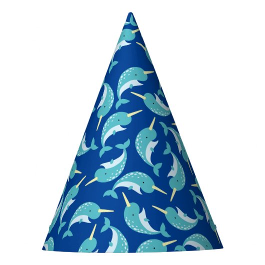 Narwhals Ocean Niedlich 1. Geburtstag Party Thema Partyhütchen (Vorderseite)