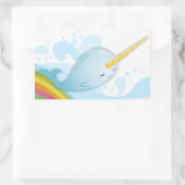 Narwhals Swim auf Rainbows Rechteckiger Aufkleber (Tasche)