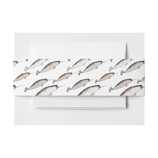 Narwhals Swim - Narwhal Pattern Whale Lover Gesche Einladungsbanderole (Vorderseite Beispiel)