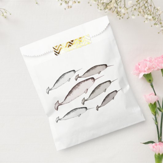 Narwhals Swim - Narwhal Pattern Whale Lover Gesche Geschenktütchen (Versiegelt)