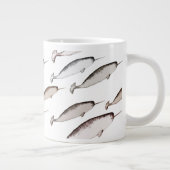 Narwhals Swim - Narwhal Pattern Whale Lover Gesche Jumbo-Tasse (Rechts)