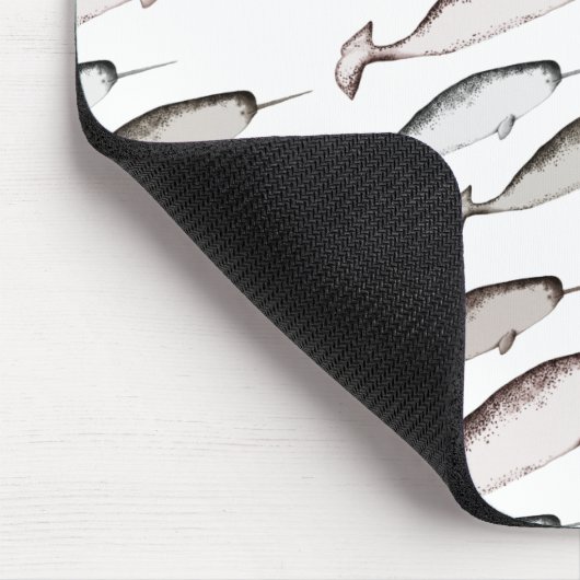 Narwhals Swim - Narwhal Pattern Whale Lover Gesche Mousepad (Ecke)