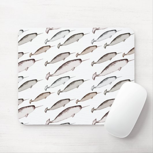 Narwhals Swim - Narwhal Pattern Whale Lover Gesche Mousepad (Mit Mouse)