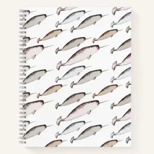 Narwhals Swim - Narwhal Pattern Whale Lover Gesche Notizblock