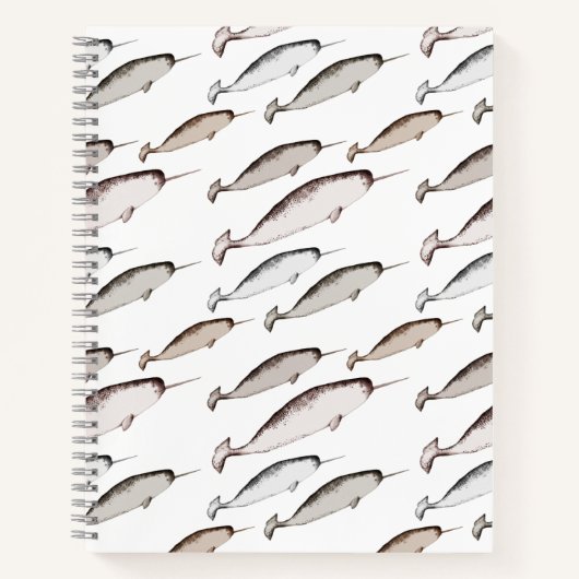 Narwhals Swim - Narwhal Pattern Whale Lover Gesche Notizblock (Vorderseite)