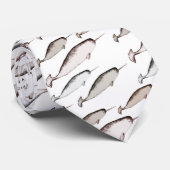 Narwhals Swim - Narwhal Pattern Whale Lover White Krawatte (Gerollt)