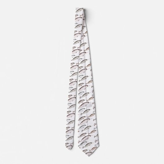 Narwhals Swim - Narwhal Pattern Whale Lover White Krawatte (Rückseite)