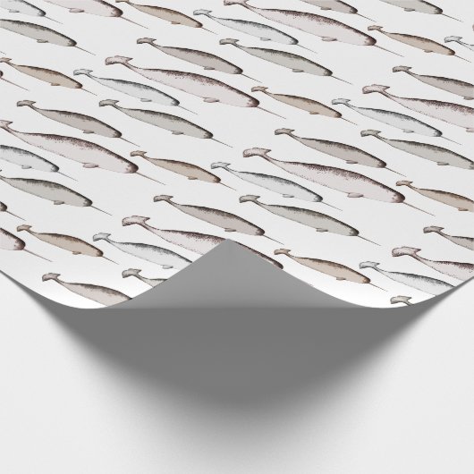 Narwhals Swim - Narwhal Whale Pattern Geschenk Geschenkpapier (Ecke)