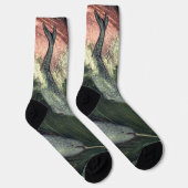 Narwhals, Vintage Marine Life Whales Ocean Animals Socken (Rechts)