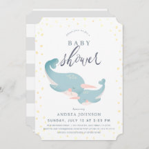 Narwhals Watercolor Gray Baby Dusche