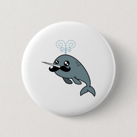 Narwhalstache Button (Vorderseite)