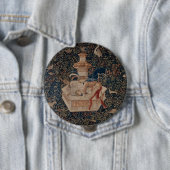 Narziss am Brunnen, mittelalterlicher Teppich Button (Beispiel)