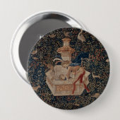 Narziss am Brunnen, mittelalterlicher Teppich Button (Vorne & Hinten)