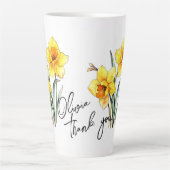 Narziss "Danke!" Editable Slogan & Name Milchtasse (Vorderseite)