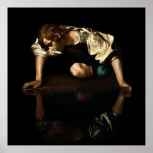 Narziss-Darstellung inspiriert von Caravaggio Poster