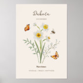 Narziss Geburtsmonatsblumenposter Poster (Vorne)