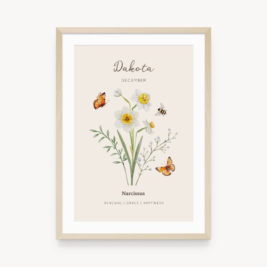 Narziss Geburtsmonatsblumenposter Poster