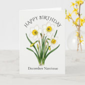 Narziss-Geburtstag im Dezember Karte (Gelbe Blume)