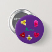 Narzisse, Tulpen und Rosen Button (Vorne & Hinten)