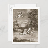 Narzisse Umwandlung in eine Blume, 1730 (engravi Postkarte (Vorne/Hinten)