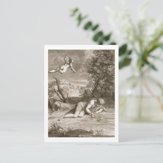 Narzisse Umwandlung in eine Blume, 1730 (engravi Postkarte (Stehend Vorderseite)