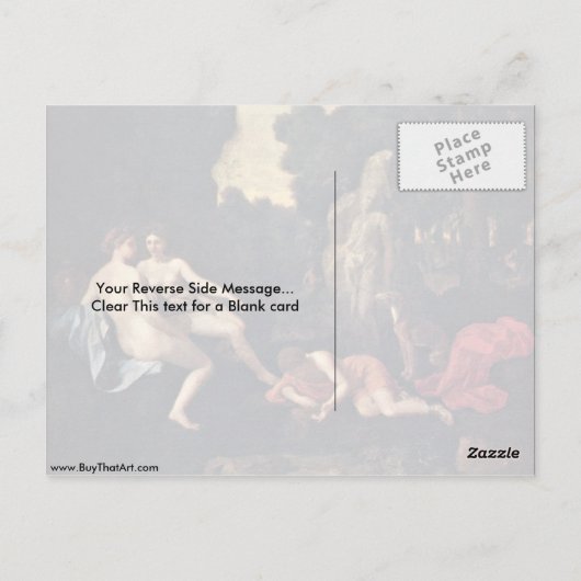 Narzisse und Echo von Nicolas Poussin Postkarte (Rückseite)