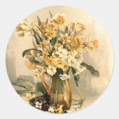 Narzissen, Blumen Runder Aufkleber (Vorderseite)