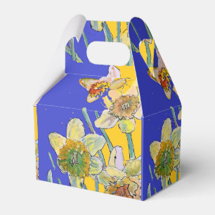 Narzissen-Blumenmalerei, florale Geburtstagskuchen Geschenkschachtel