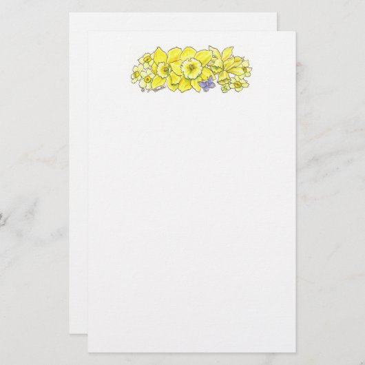 Narzissen-Briefpapier Briefpapier (Vorne/Hinten)