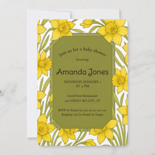 Narzissen Einladung (Vorderseite)