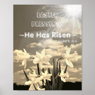 Narzissen hat er gestiegenen Ostern-Plakat-Druck Poster