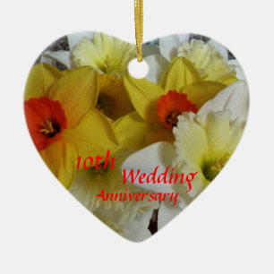 Narzissen-Jahrestags-Andenken Keramikornament