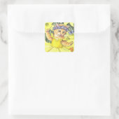 Narzissen-Kätzchenaufkleber Quadratischer Aufkleber (Tasche)