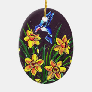 Narzissen Keramikornament